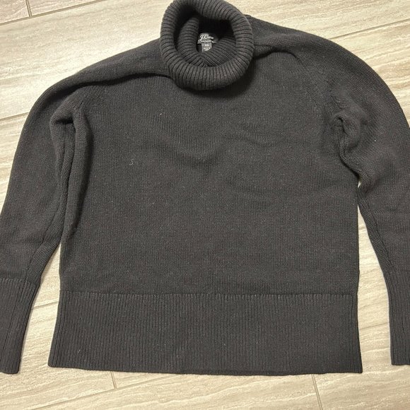 J. Crew Black Cashmere Turtleneck Size XS Extra Small Excellent Condition - Picture 4 of 8